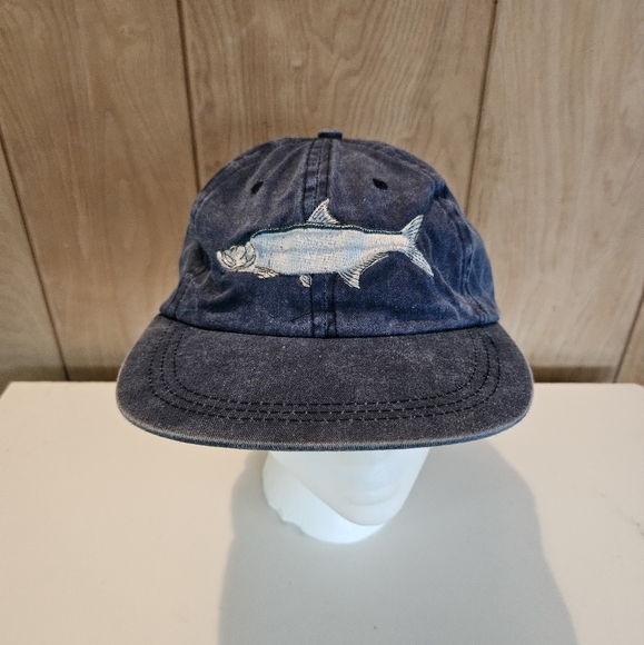 Vintage Siesta Key Twill Sports Cap With Embroidered Tarpon In Blue OSFM - Picture 1 of 8